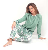 AMBRA PIGIAMA DONNA TINTA UNITA VERDE STAR DUST