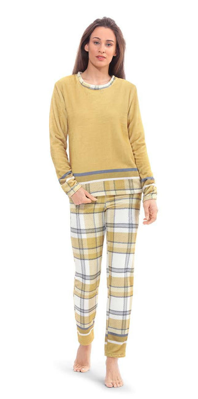 AMBRA PIGIAMA DONNA TINTA UNITA GIALLO STAR DUST