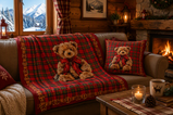 CHRISTMAS TEDDY PLAID + CUSCINO IN VELLUTO