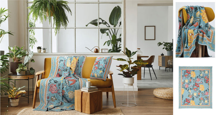 FIORI PLAID LA FABBRICA DEL LINO