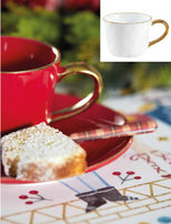 DECO 01 BIANCO SET 2 TAZZE DA THE + PIATTO MAISON SOUCREE