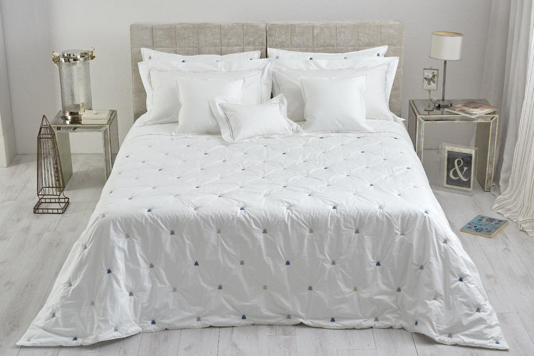 API RICAMATO METALLIZZATO BIANCO TRAPUNTINO MATRIMONIALE MASTRO RAPHAEL